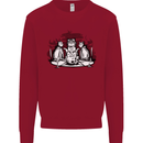 Satanic Cats Black Magic Pentacle Kids Sweatshirt Jumper Red