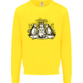 Satanic Cats Black Magic Pentacle Kids Sweatshirt Jumper Yellow