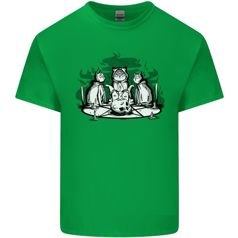 Satanic Cats Black Magic Pentacle Kids T-Shirt Childrens Irish Green
