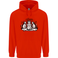 Satanic Cats Black Magic Pentacle Mens 80% Cotton Hoodie Bright Red