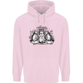 Satanic Cats Black Magic Pentacle Mens 80% Cotton Hoodie Light Pink