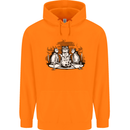 Satanic Cats Black Magic Pentacle Mens 80% Cotton Hoodie Orange