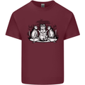 Satanic Cats Black Magic Pentacle Mens Cotton T-Shirt Tee Top Maroon