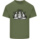 Satanic Cats Black Magic Pentacle Mens Cotton T-Shirt Tee Top Military Green