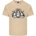 Satanic Cats Black Magic Pentacle Mens Cotton T-Shirt Tee Top Sand