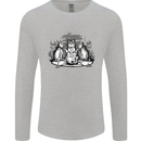 Satanic Cats Black Magic Pentacle Mens Long Sleeve T-Shirt Sports Grey