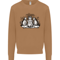 Satanic Cats Black Magic Pentacle Mens Sweatshirt Jumper Caramel Latte