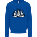 Satanic Cats Black Magic Pentacle Mens Sweatshirt Jumper Royal Blue