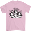 Satanic Cats Black Magic Pentacle Mens T-Shirt 100% Cotton Light Pink