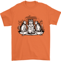Satanic Cats Black Magic Pentacle Mens T-Shirt 100% Cotton Orange