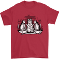Satanic Cats Black Magic Pentacle Mens T-Shirt 100% Cotton Red