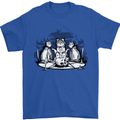 Satanic Cats Black Magic Pentacle Mens T-Shirt 100% Cotton Royal Blue
