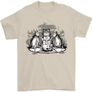 Satanic Cats Black Magic Pentacle Mens T-Shirt 100% Cotton Sand