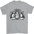 Satanic Cats Black Magic Pentacle Mens T-Shirt 100% Cotton Sports Grey