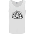 Satanic Cats Black Magic Pentacle Mens Vest Tank Top White