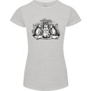 Satanic Cats Black Magic Pentacle Womens Petite Cut T-Shirt Sports Grey