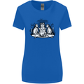 Satanic Cats Black Magic Pentacle Womens Wider Cut T-Shirt Royal Blue