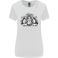 Satanic Cats Black Magic Pentacle Womens Wider Cut T-Shirt White