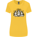 Satanic Cats Black Magic Pentacle Womens Wider Cut T-Shirt Yellow
