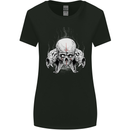 Satanic Skulls Gothic Biker Heavy Metal Womens Wider Cut T-Shirt Black