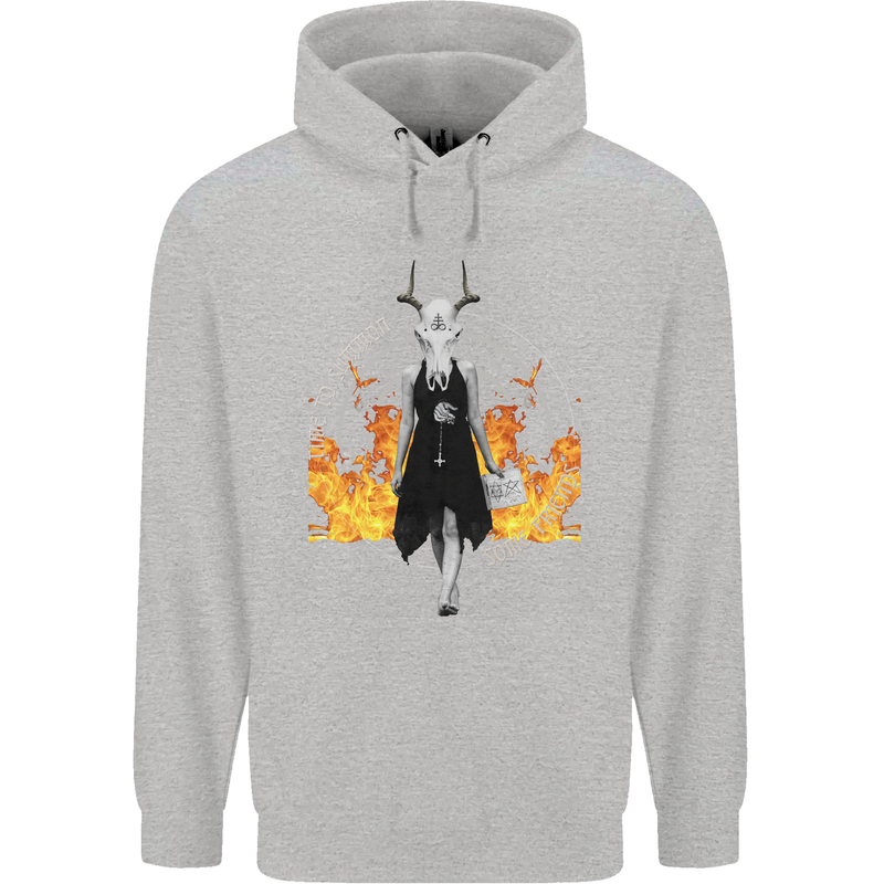 Satanic Witch Summon Ouija Board Satan Hell Childrens Kids Hoodie Sports Grey