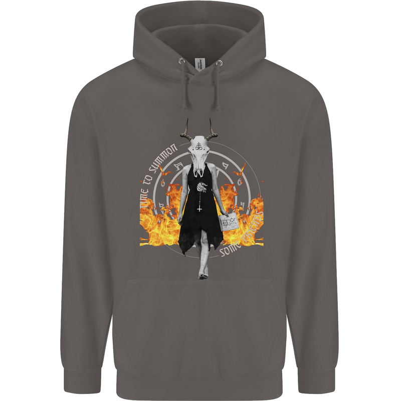 Satanic Witch Summon Ouija Board Satan Hell Mens 80% Cotton Hoodie Charcoal