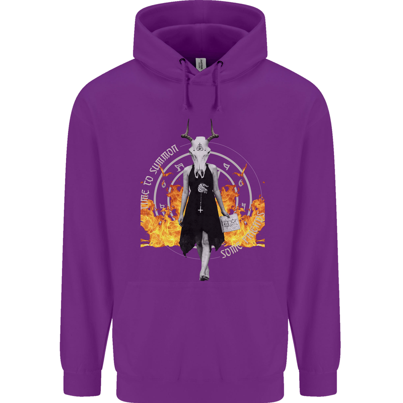Satanic Witch Summon Ouija Board Satan Hell Mens 80% Cotton Hoodie Purple