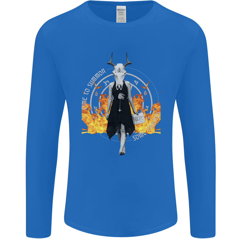 Satanic Witch Summon Ouija Board Satan Hell Mens Long Sleeve T-Shirt Royal Blue