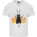 Satanic Witch Summon Ouija Board Satan Hell Mens V-Neck Cotton T-Shirt White