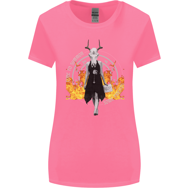 Satanic Witch Summon Ouija Board Satan Hell Womens Wider Cut T-Shirt Azalea