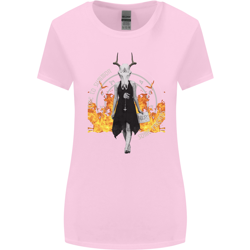 Satanic Witch Summon Ouija Board Satan Hell Womens Wider Cut T-Shirt Light Pink