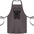 Savage Two Punk Skulls Biker Motorbike Cotton Apron 100% Organic Dark Grey