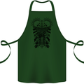 Savage Two Punk Skulls Biker Motorbike Cotton Apron 100% Organic Forest Green