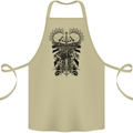Savage Two Punk Skulls Biker Motorbike Cotton Apron 100% Organic Khaki