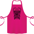 Savage Two Punk Skulls Biker Motorbike Cotton Apron 100% Organic Pink