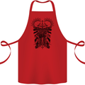 Savage Two Punk Skulls Biker Motorbike Cotton Apron 100% Organic Red