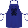 Savage Two Punk Skulls Biker Motorbike Cotton Apron 100% Organic Royal Blue