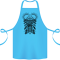 Savage Two Punk Skulls Biker Motorbike Cotton Apron 100% Organic Turquoise