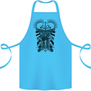 Savage Two Punk Skulls Biker Motorbike Cotton Apron 100% Organic Turquoise