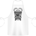 Savage Two Punk Skulls Biker Motorbike Cotton Apron 100% Organic White