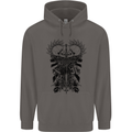 Savage Two Punk Skulls Biker Motorbike Mens 80% Cotton Hoodie Charcoal
