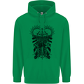 Savage Two Punk Skulls Biker Motorbike Mens 80% Cotton Hoodie Irish Green