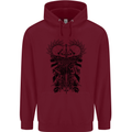 Savage Two Punk Skulls Biker Motorbike Mens 80% Cotton Hoodie Maroon