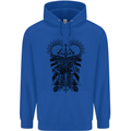 Savage Two Punk Skulls Biker Motorbike Mens 80% Cotton Hoodie Royal Blue