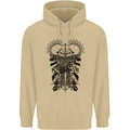 Savage Two Punk Skulls Biker Motorbike Mens 80% Cotton Hoodie Sand