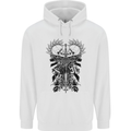 Savage Two Punk Skulls Biker Motorbike Mens 80% Cotton Hoodie White