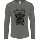 Savage Two Punk Skulls Biker Motorbike Mens Long Sleeve T-Shirt Charcoal