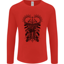 Savage Two Punk Skulls Biker Motorbike Mens Long Sleeve T-Shirt Red