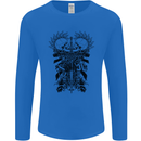 Savage Two Punk Skulls Biker Motorbike Mens Long Sleeve T-Shirt Royal Blue
