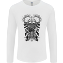 Savage Two Punk Skulls Biker Motorbike Mens Long Sleeve T-Shirt White